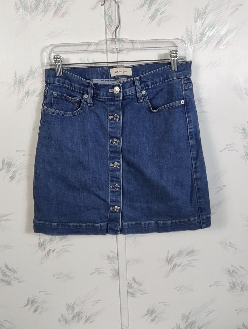 Gap 1969 Button Front Denim Mini Skirt Blue 30R